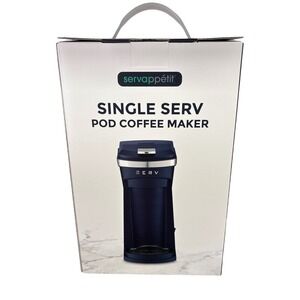 Servappetit Single Serv Pod Coffee Maker Navy K-Cup Compatible 15oz Capacity